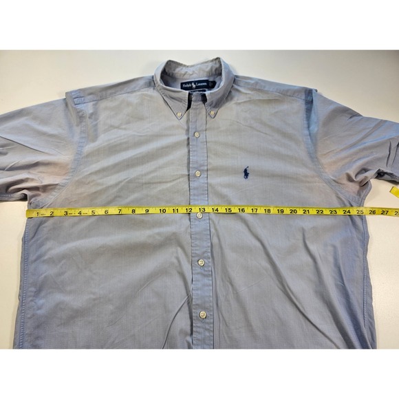 ralph lauren Blake nylon blend short sleeve light blue button up Large L *FLAW*- - Picture 7 of 8